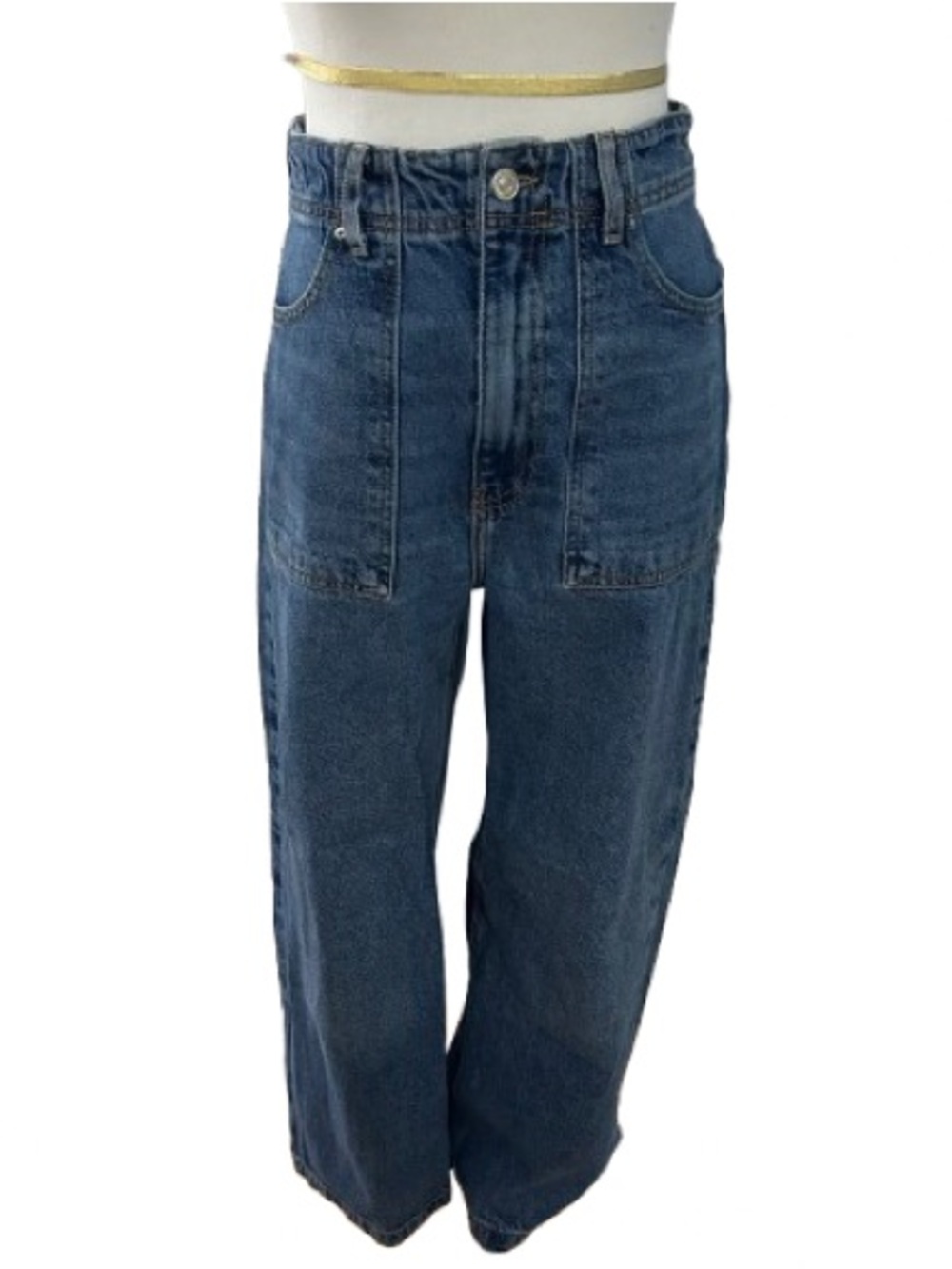 Forever 21 Dark Blue Cropped Wide-Leg Jeans Women’s Size 26.